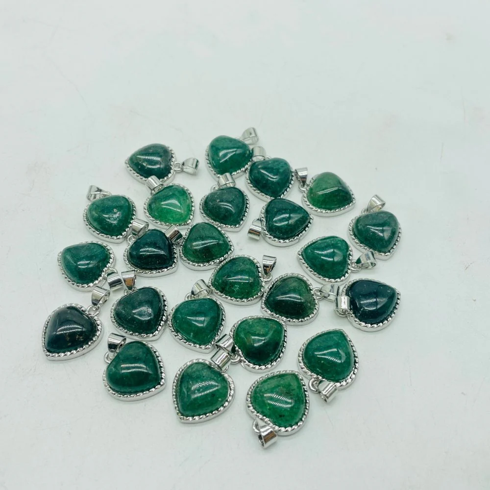 Green Strawberry Quartz Tiger Eye Heart Pendant Wholesale - Image 6
