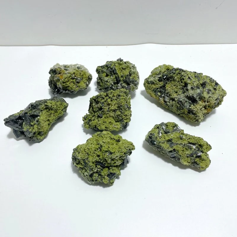 7 Pieces 2.13kg Beautiful Green Tourmaline Specimen For Collection - Image 2