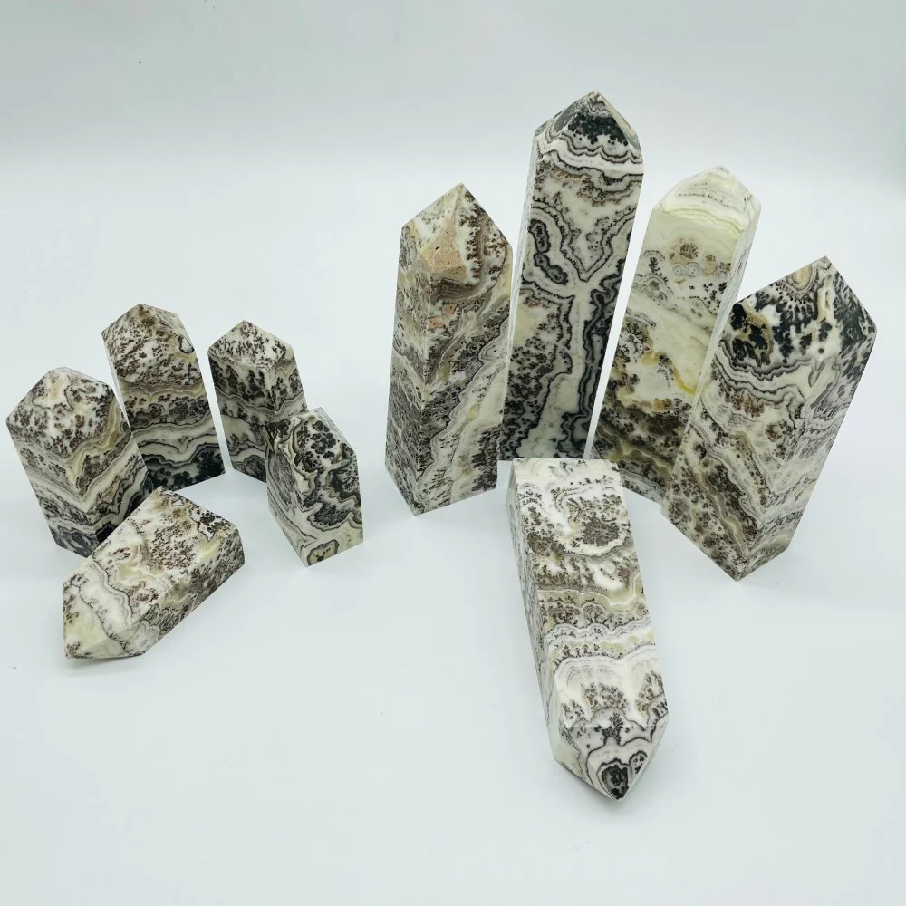 Grey Calcite Four-Sided Tower Point Wholesale - Image 2