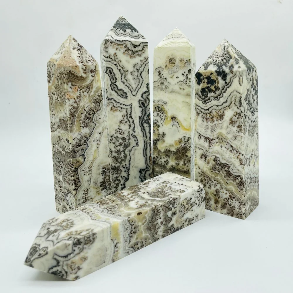 Grey Calcite Four-Sided Tower Point Wholesale - Image 3