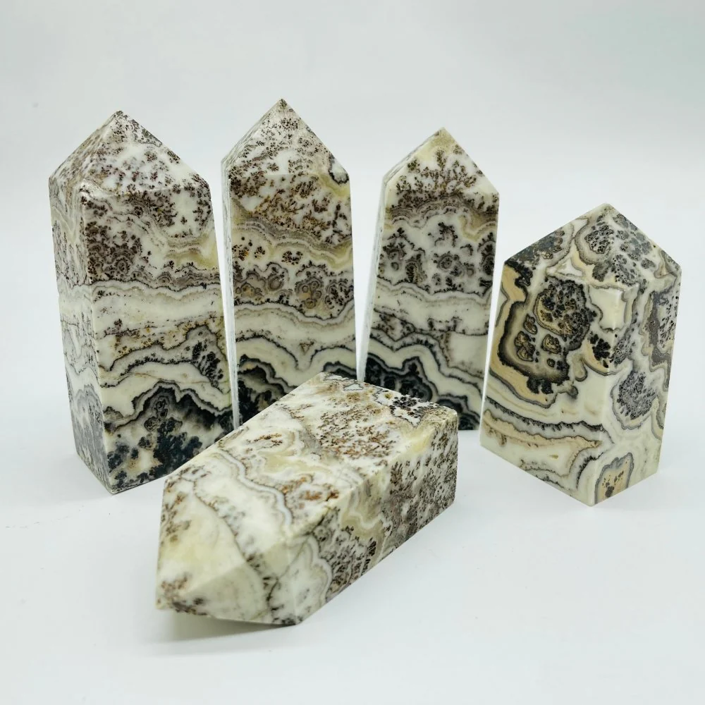 Grey Calcite Four-Sided Tower Point Wholesale - Image 4