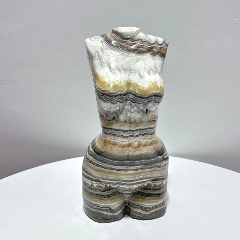 Artistic Sense Grey Yellow Calcite Large Goddess 11.2in
