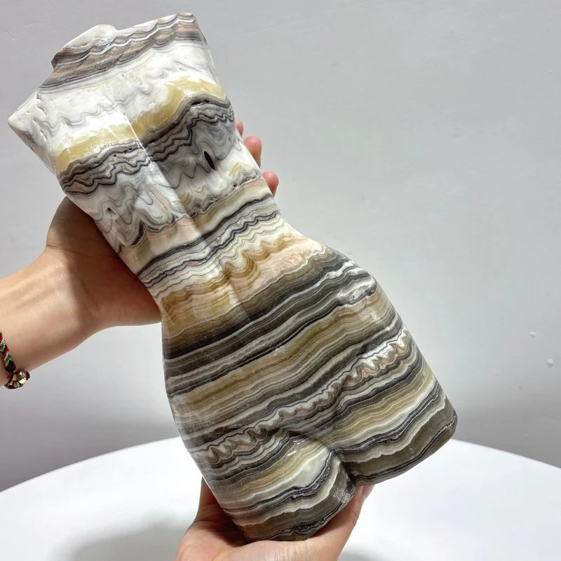 Artistic Sense Grey Yellow Calcite Large Goddess 11.2in - Image 3