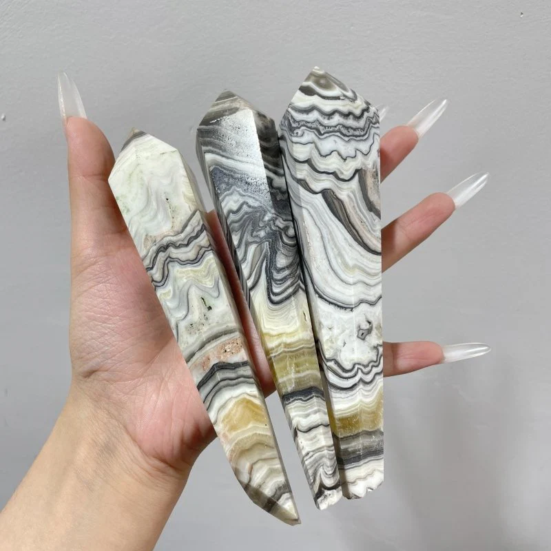 Grey Yellow Calcite Point Magic Wand Scepter Wholesale