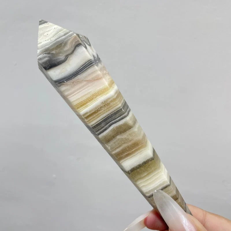 Grey Yellow Calcite Point Magic Wand Scepter Wholesale - Image 3