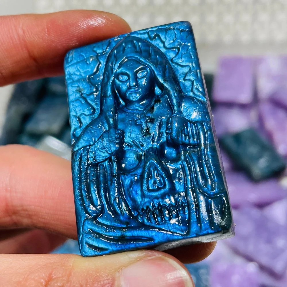 Grim Reaper Death Carving Wholesale Lepidolite Labradorite - Image 3