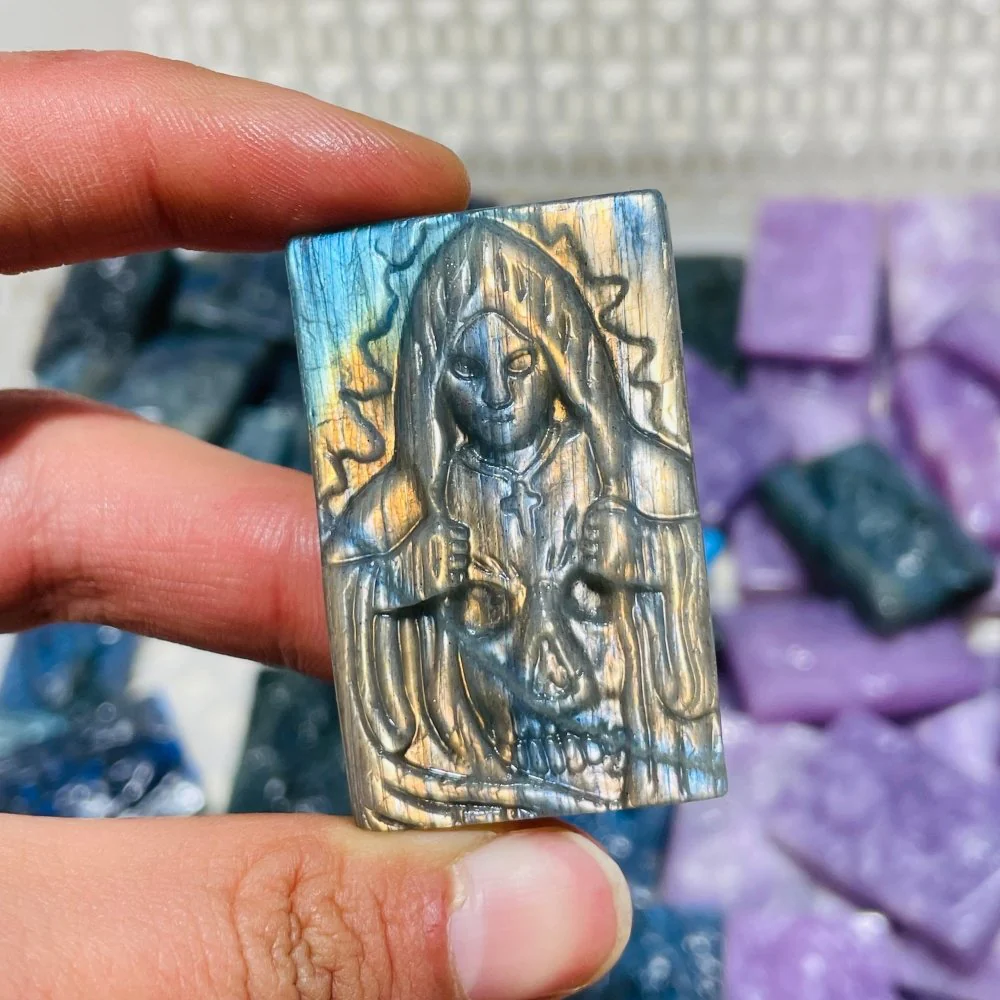 Grim Reaper Death Carving Wholesale Lepidolite Labradorite - Image 5