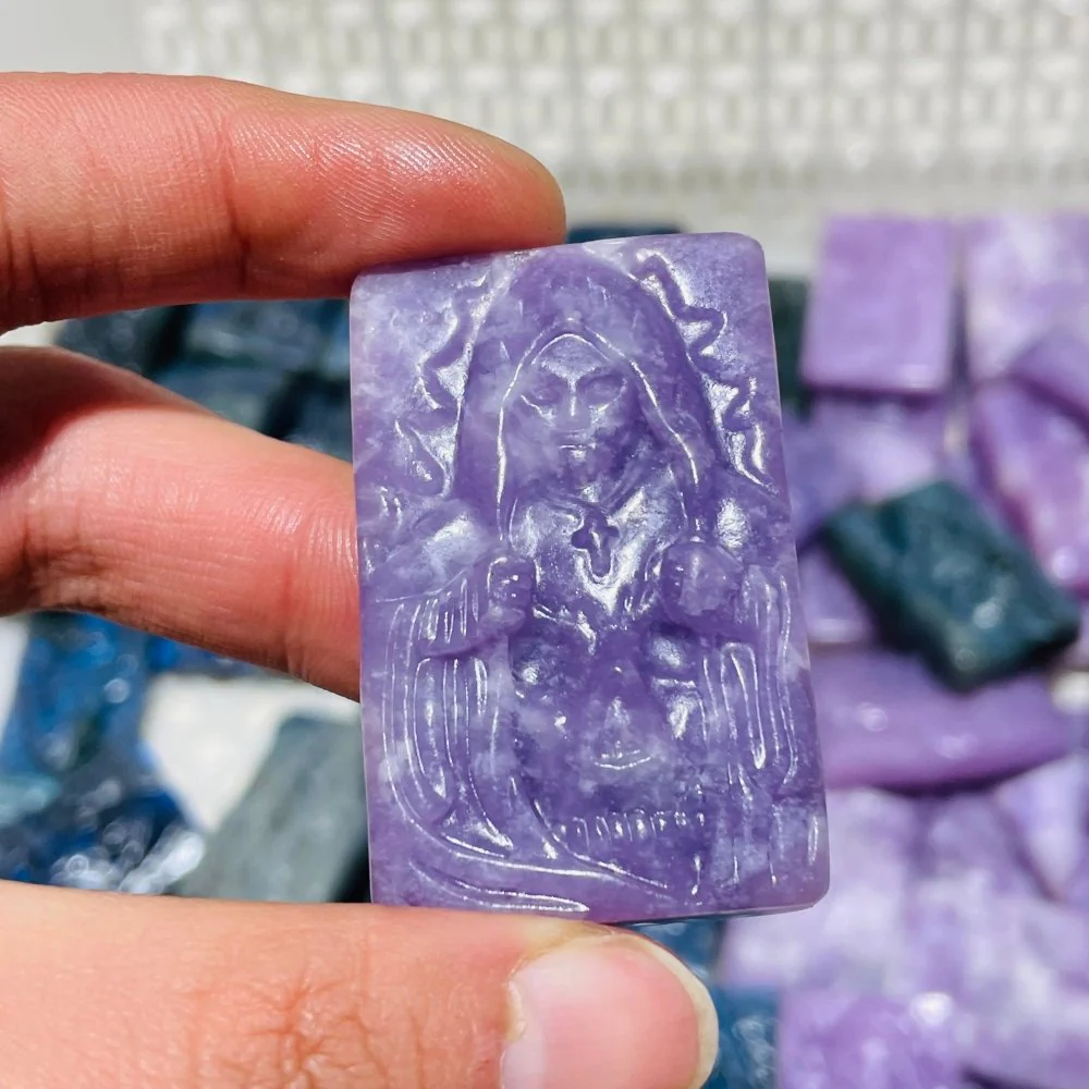 Grim Reaper Death Carving Wholesale Lepidolite Labradorite - Image 6