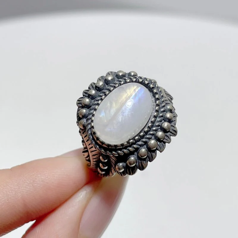 #H2 Silver Rings Wholesale Moonstone Amethyst Malachite