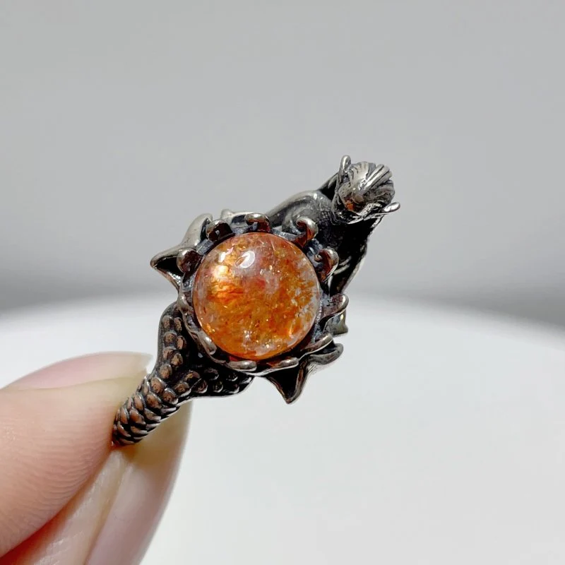 #H3 Silver Rings Mermaid Shape Wholesale Sunstone Malachite Strawberry Quartz