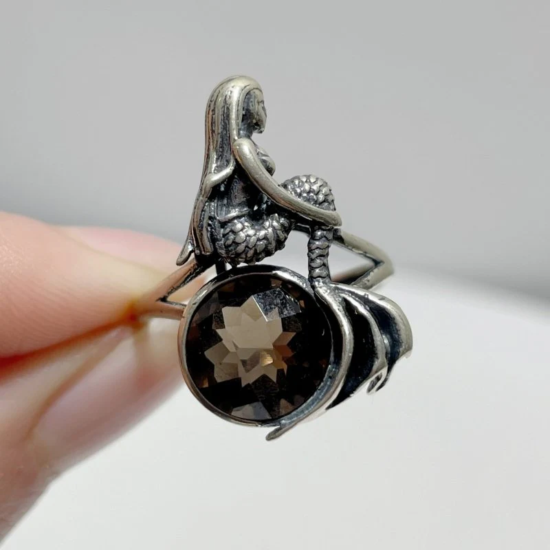 #H4 Silver Rings Beautiful Mermaid Wholesale Kunzite Charoite Citrine Malachite Clear Quartz - Image 3
