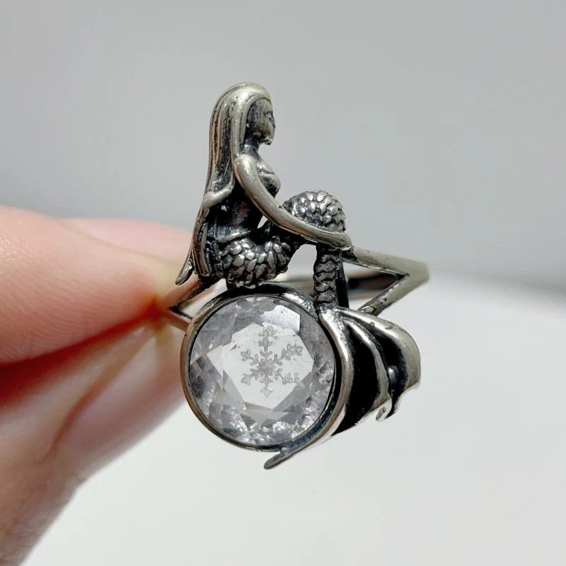 #H4 Silver Rings Beautiful Mermaid Wholesale Kunzite Charoite Citrine Malachite Clear Quartz - Image 5