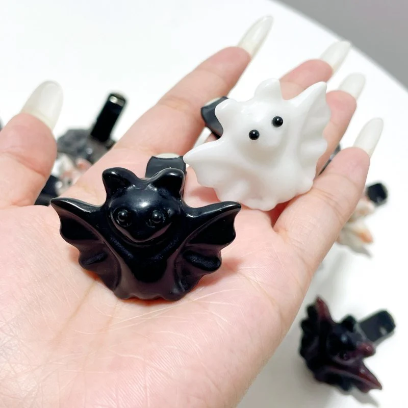 6 Types Halloween Bat Crystal Car Air Vent Clips Wholesale Car Accessories Obsidian Garnet - Image 3