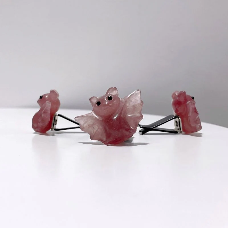 7 Types Halloween Bat Crystal Car Air Vent Clips Wholesale Car Accessories Yellow Calcite Strawberry Quartz - Image 7
