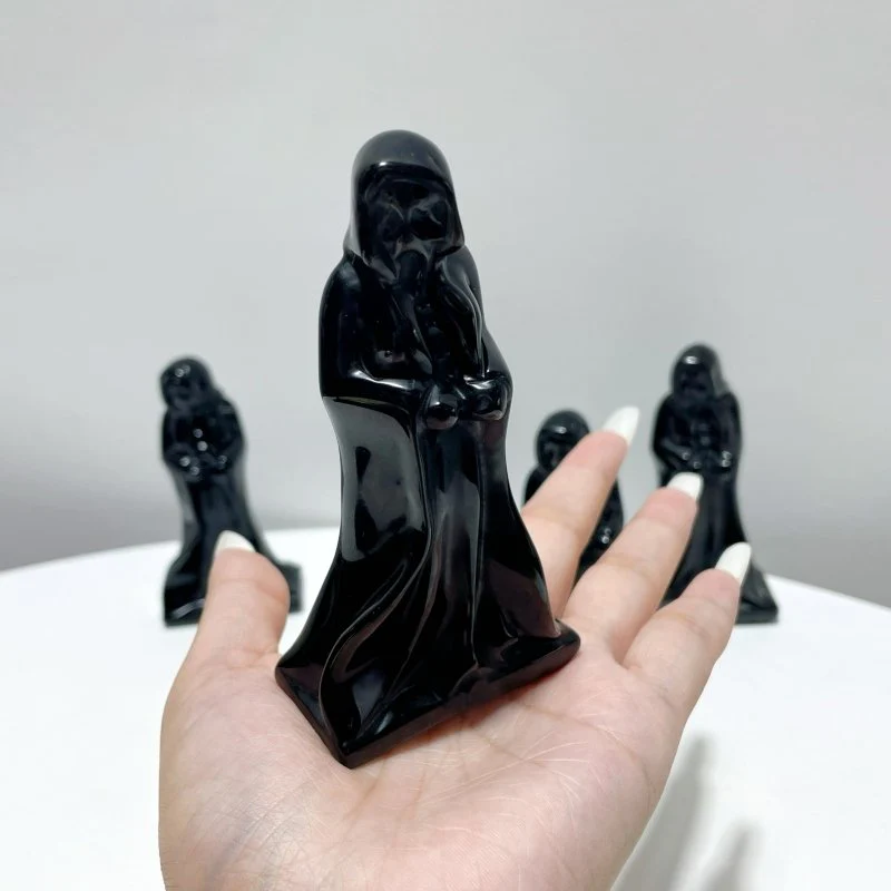 10cm Halloween Obsidian Grim Reaper Carving Wholesale - Image 2