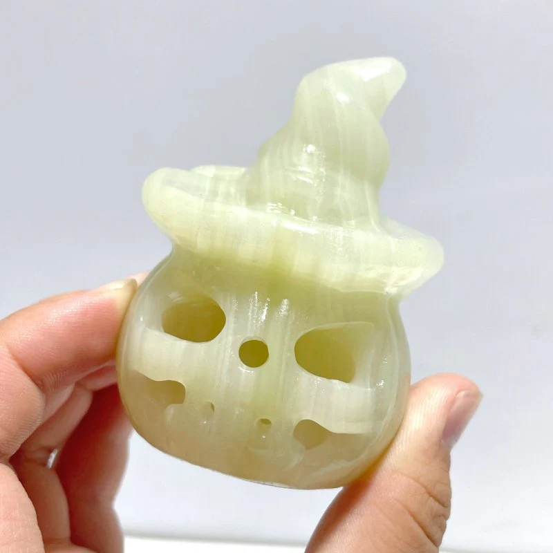 Halloween Pumpkin Wizard Hollow Carving Wholesale Black Obsidian Afghanistan Jade