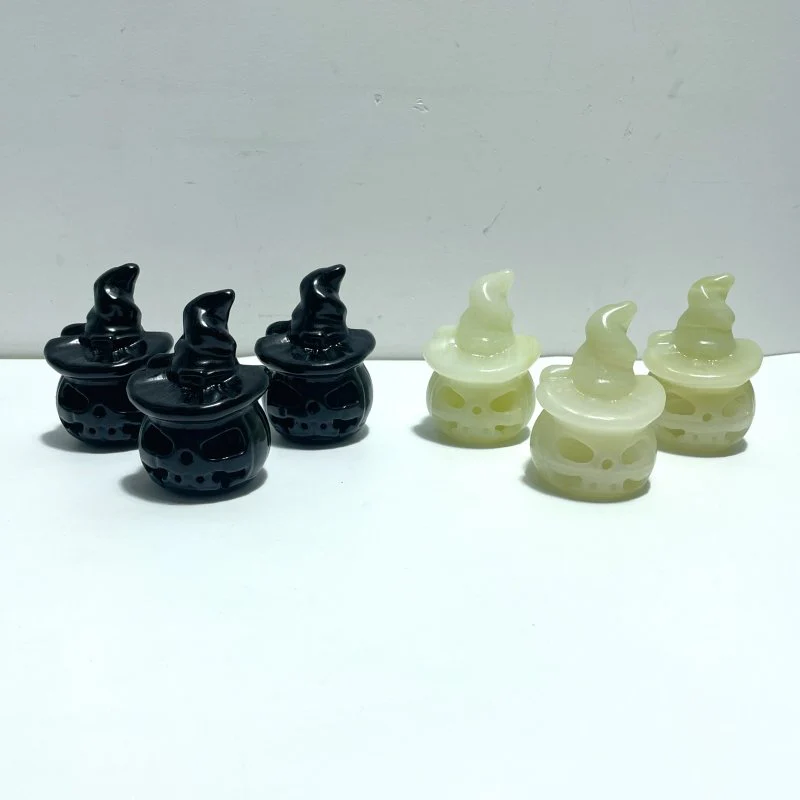 Halloween Pumpkin Wizard Hollow Carving Wholesale Black Obsidian Afghanistan Jade - Image 2
