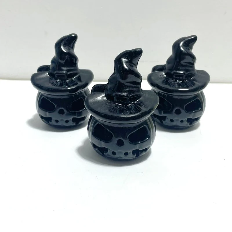 Halloween Pumpkin Wizard Hollow Carving Wholesale Black Obsidian Afghanistan Jade - Image 4