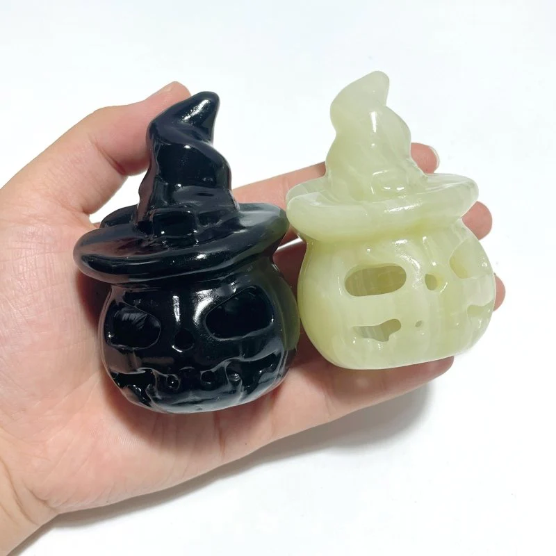 Halloween Pumpkin Wizard Hollow Carving Wholesale Black Obsidian Afghanistan Jade - Image 6