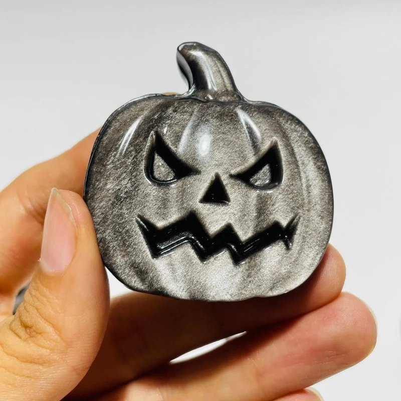 Halloween Pumpkin Carving Moonstone Mixed Sunstone Silver Obsidian Wholesale - Image 3