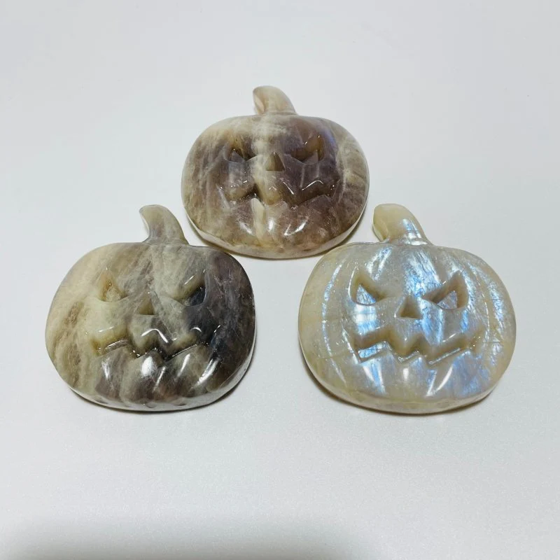 Halloween Pumpkin Carving Moonstone Mixed Sunstone Silver Obsidian Wholesale - Image 4