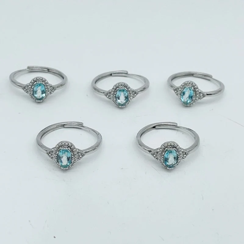 Heat Treatment Blue Topaz Ring Wholesale - Image 2