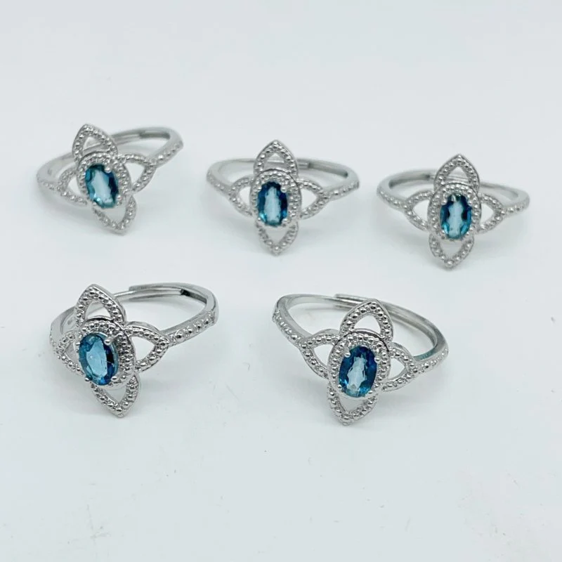 Heat Treatment Blue Topaz Rings Wholesale - Image 2