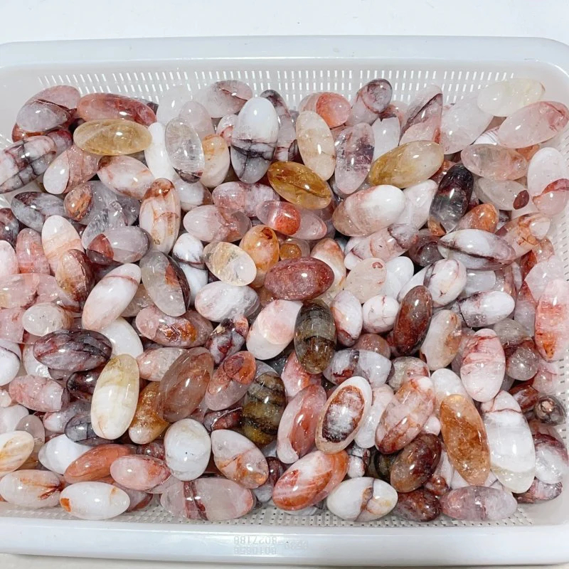 Hematoid Quartz Long Tumbled Bullet Shape Fire Quartz Wholesale - Image 2