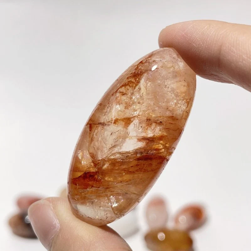 Hematoid Quartz Long Tumbled Bullet Shape Fire Quartz Wholesale - Image 3