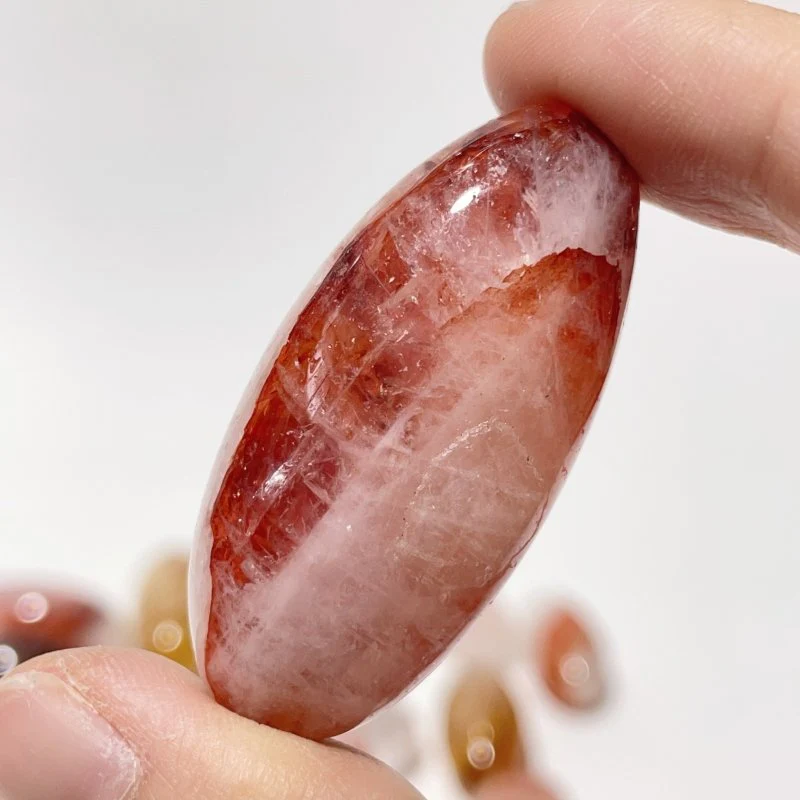 Hematoid Quartz Long Tumbled Bullet Shape Fire Quartz Wholesale - Image 4