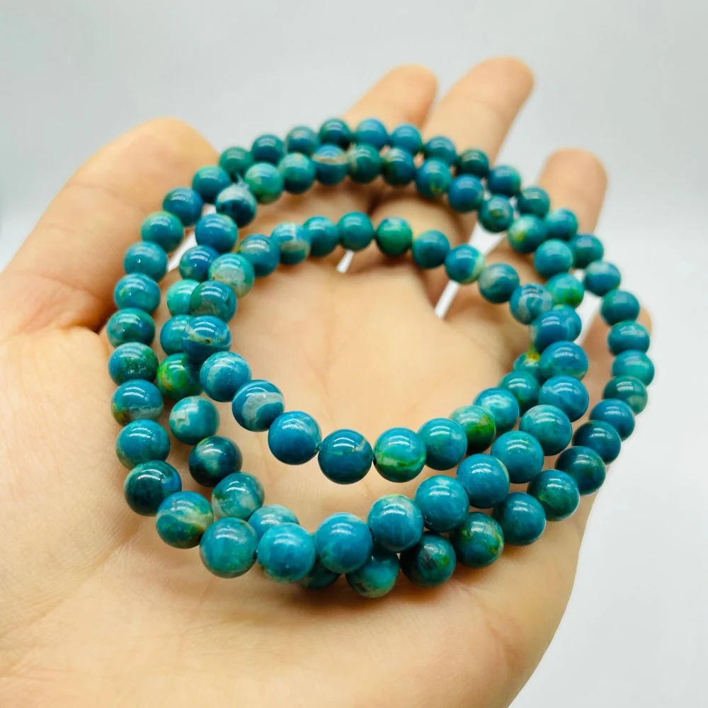 High Grade Chile 3-Loop Chrysocolla Bracelet / Necklace (HGUB04) - Image 3
