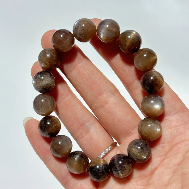 High Grade Black Sunstone With Hematite Moonstone Bracelet(HGUB22) - Image 2