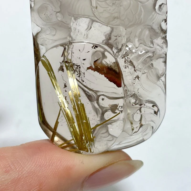 High Grade Chinese Dragon Rutile Pendant Carving - Image 5