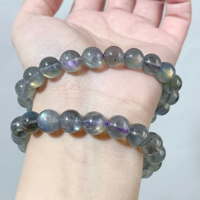 2pcs High Grade Clear Rainbow Labradorite Bracelet (HGUB29) - Image 4