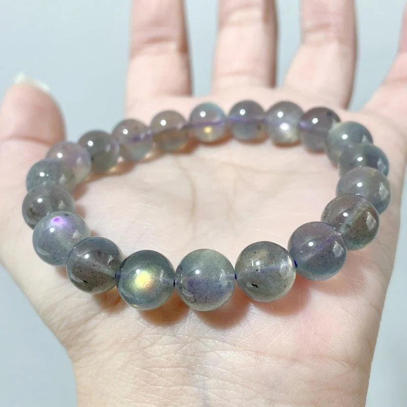 2pcs High Grade Clear Rainbow Labradorite Bracelet (HGUB29) - Image 5