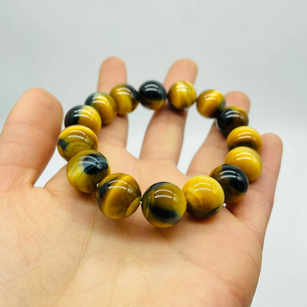 High Grade Gold Blue Tiger Eye Flash Bracelet (HGUB02) - Image 2