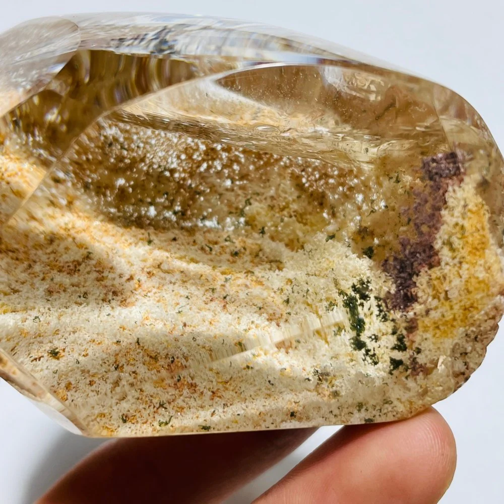 High Grade Orange Garden Quartz Lodolite With Rainbow - Image 3