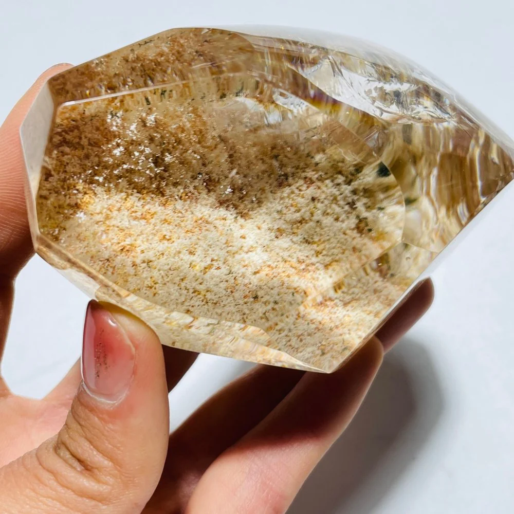 High Grade Orange Garden Quartz Lodolite With Rainbow - Image 4