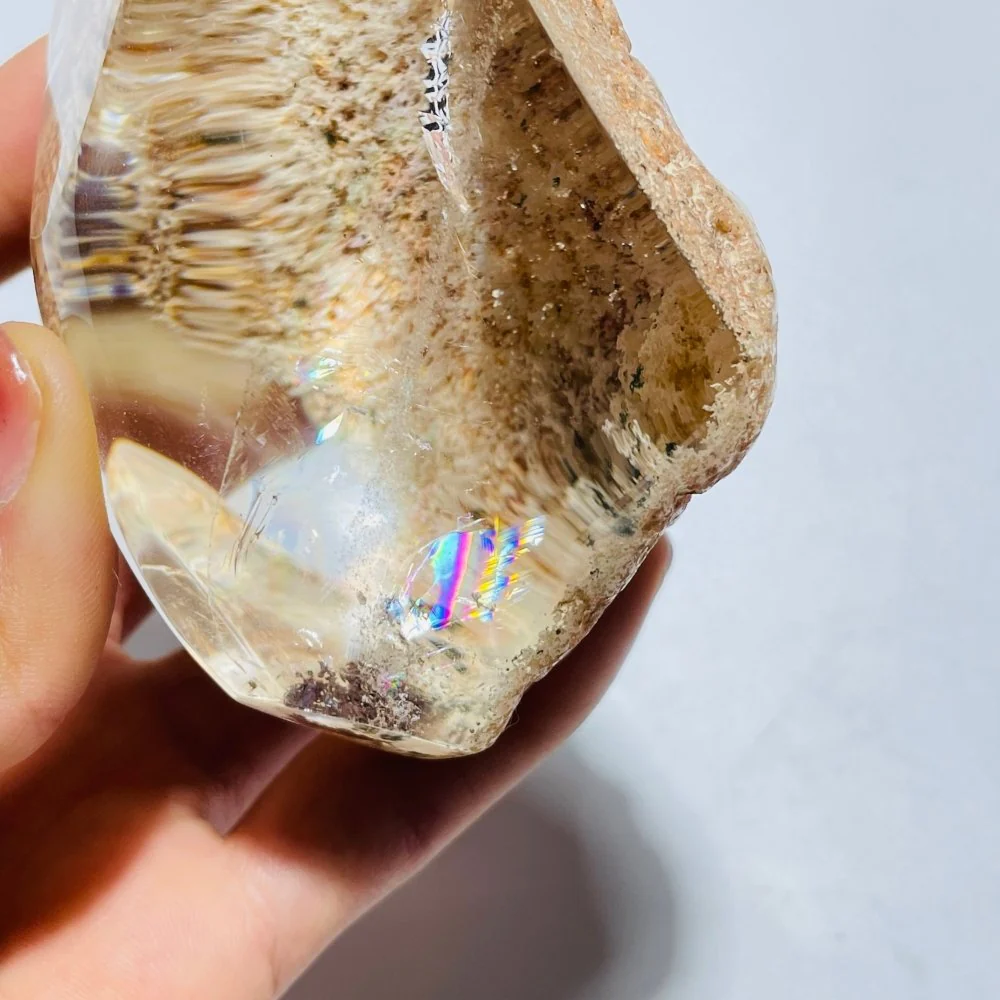 High Grade Orange Garden Quartz Lodolite With Rainbow - Image 6