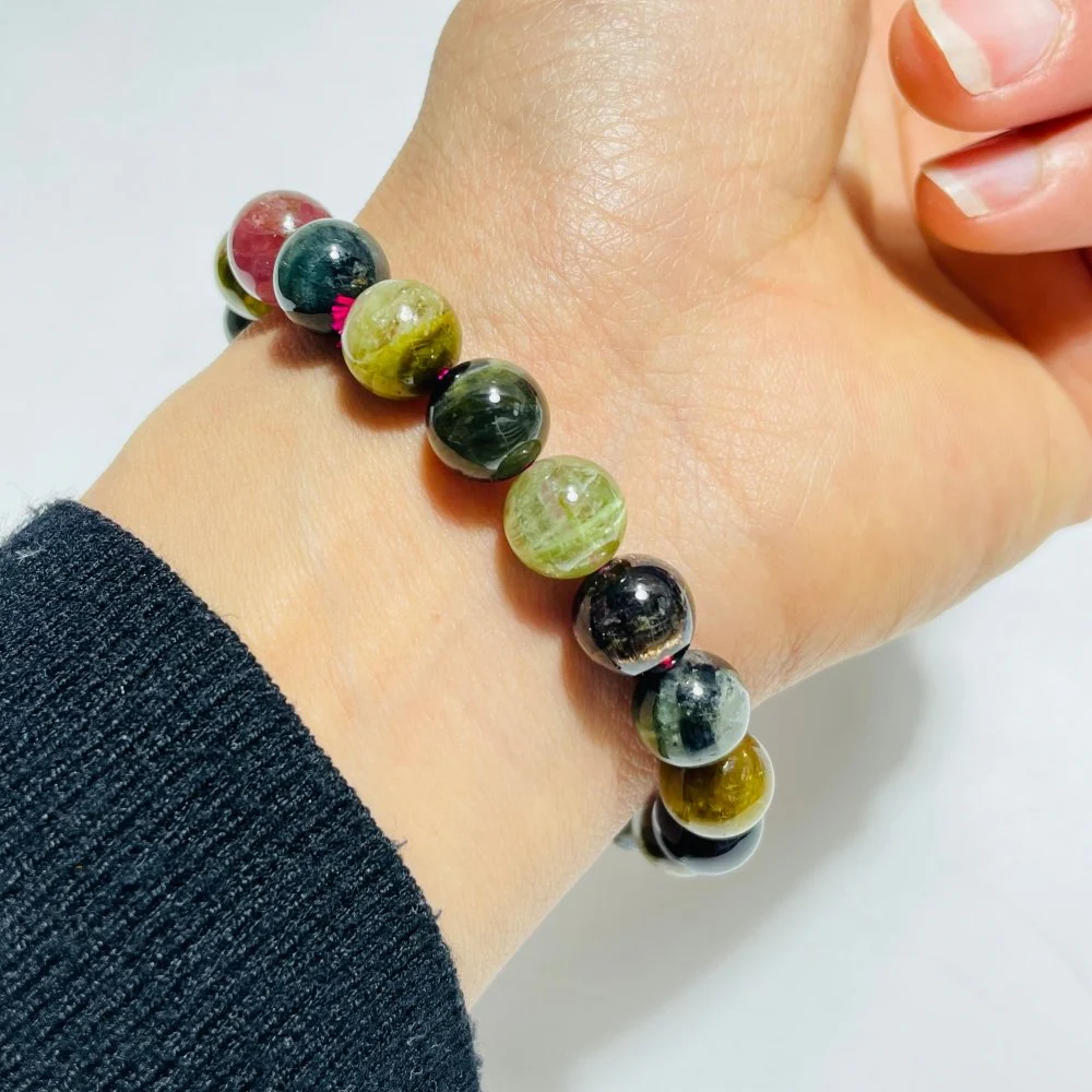 High Grade Rainbow Cat's Eye Tourmaline Bracelet (HGUB06) - Image 2