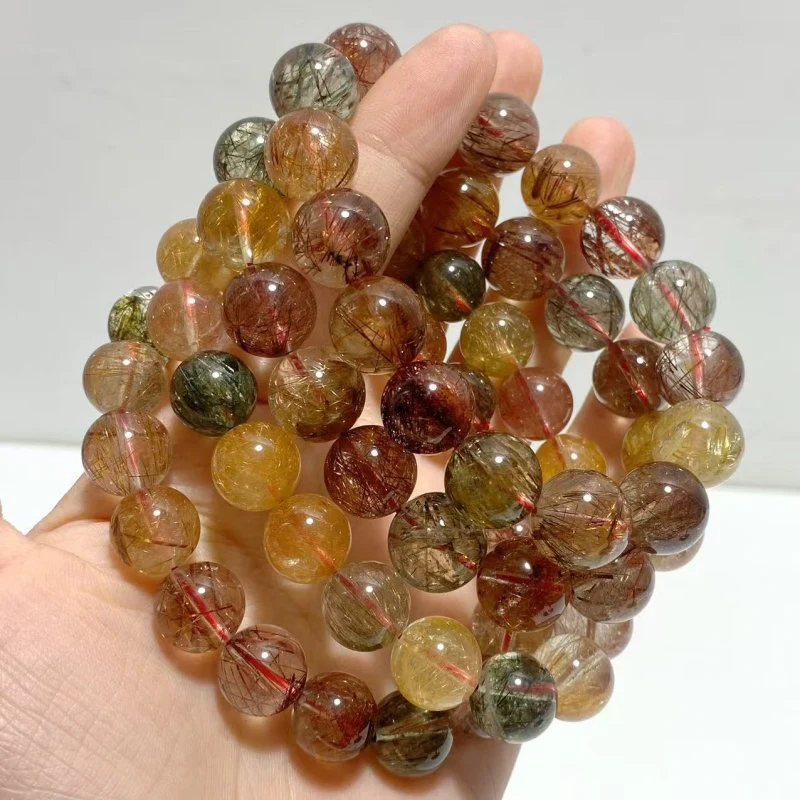 4 Pieces High Grade Rutile Quartz Bracelet For Collection