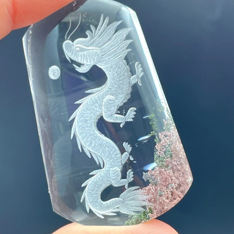 High Grade Super Clear Chinese Dragon Garden Quartz Inner Scene Carving(HGUD01) - Image 2