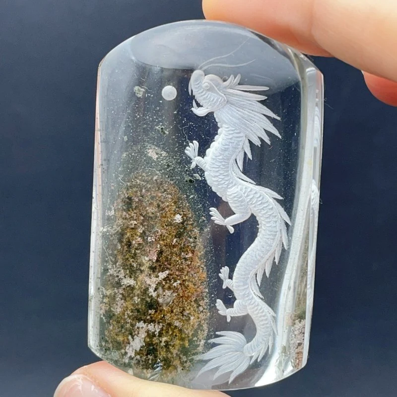 High Grade Super Clear Chinese Dragon Garden Quartz Inner Scene Carving(HGUD03) - Image 2