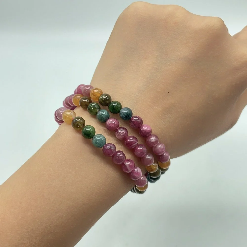 High Quality 3-Loop Coloful Tourmaline Bracelet(HGUB15) - Image 2