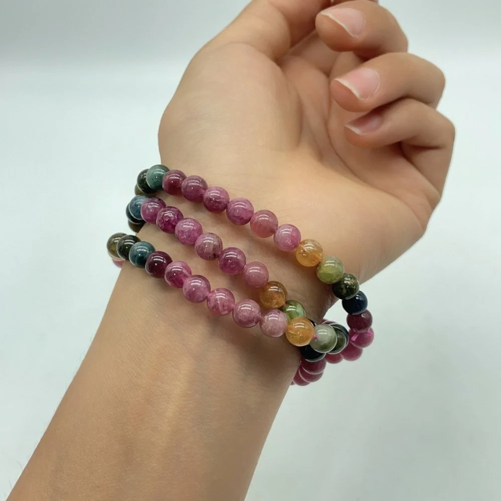 High Quality 3-Loop Coloful Tourmaline Bracelet(HGUB15) - Image 3
