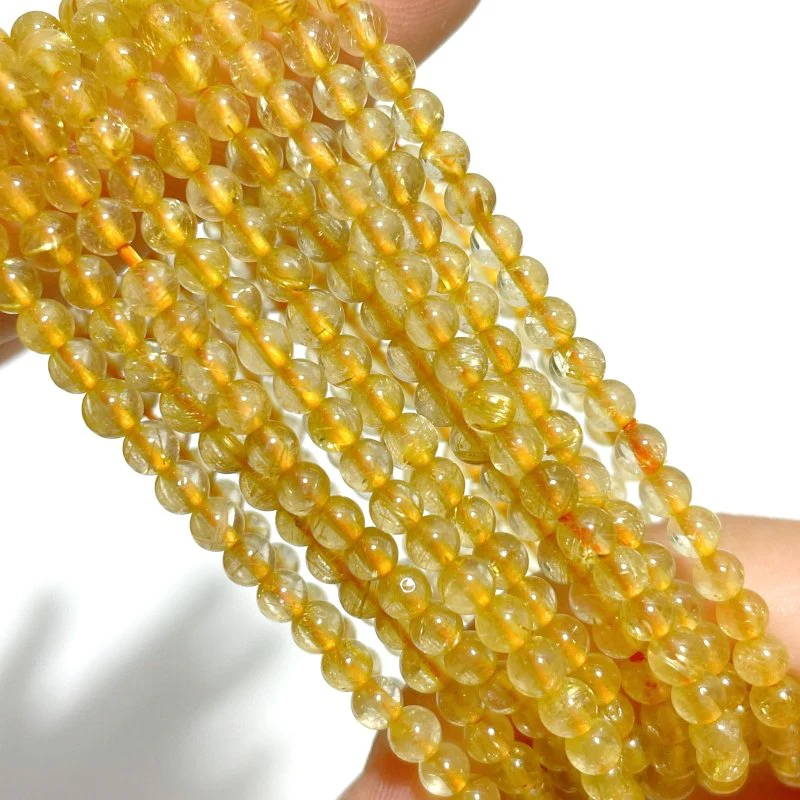 42 Pieces High Quality 4mm Golden Rutile Quartz Bracelets - Image 3