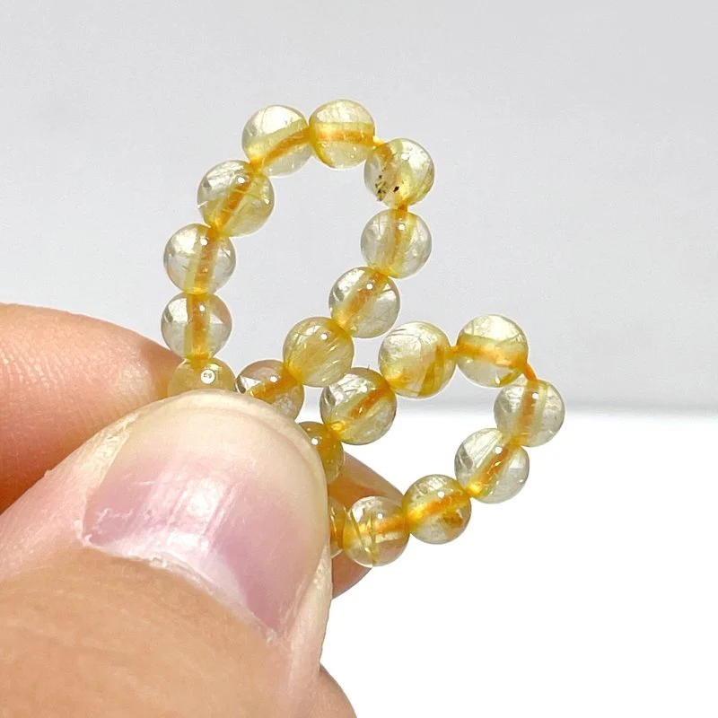 42 Pieces High Quality 4mm Golden Rutile Quartz Bracelets - Image 6