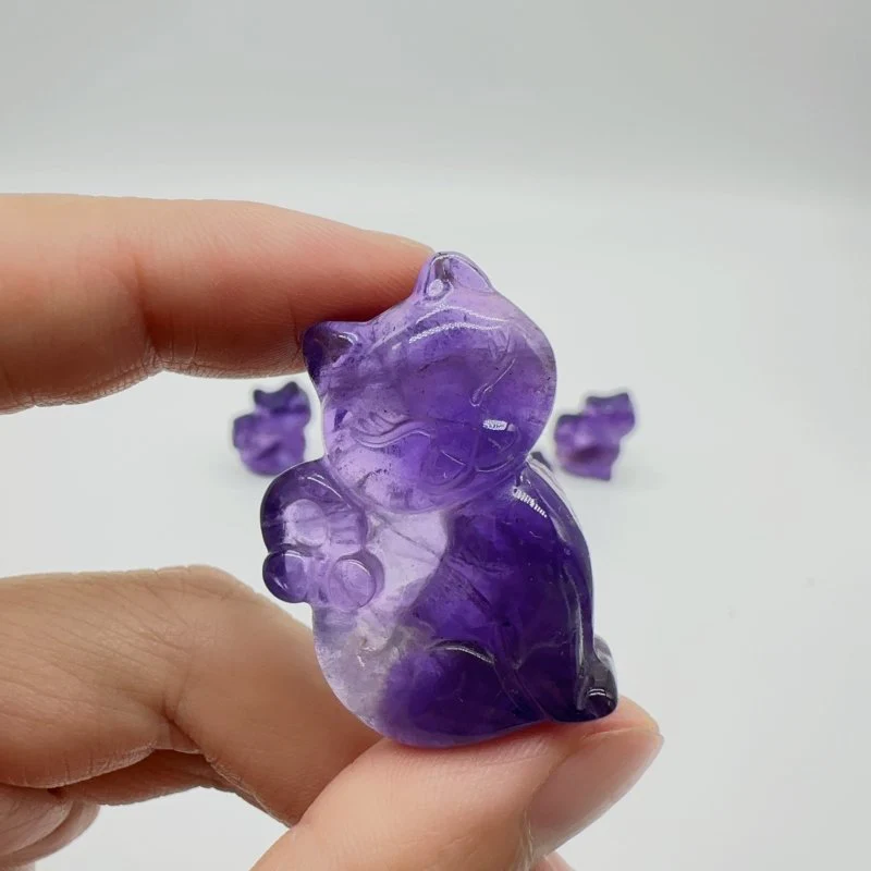 High Quality Amethyst Cat Carving Wholesale - Image 2