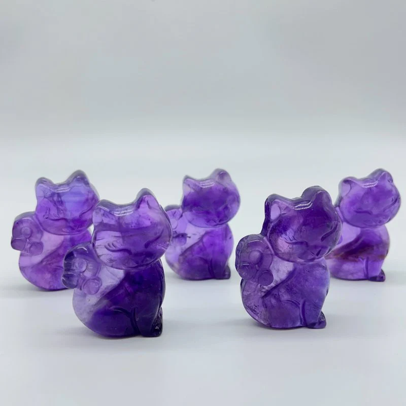 High Quality Amethyst Cat Carving Wholesale - Image 4