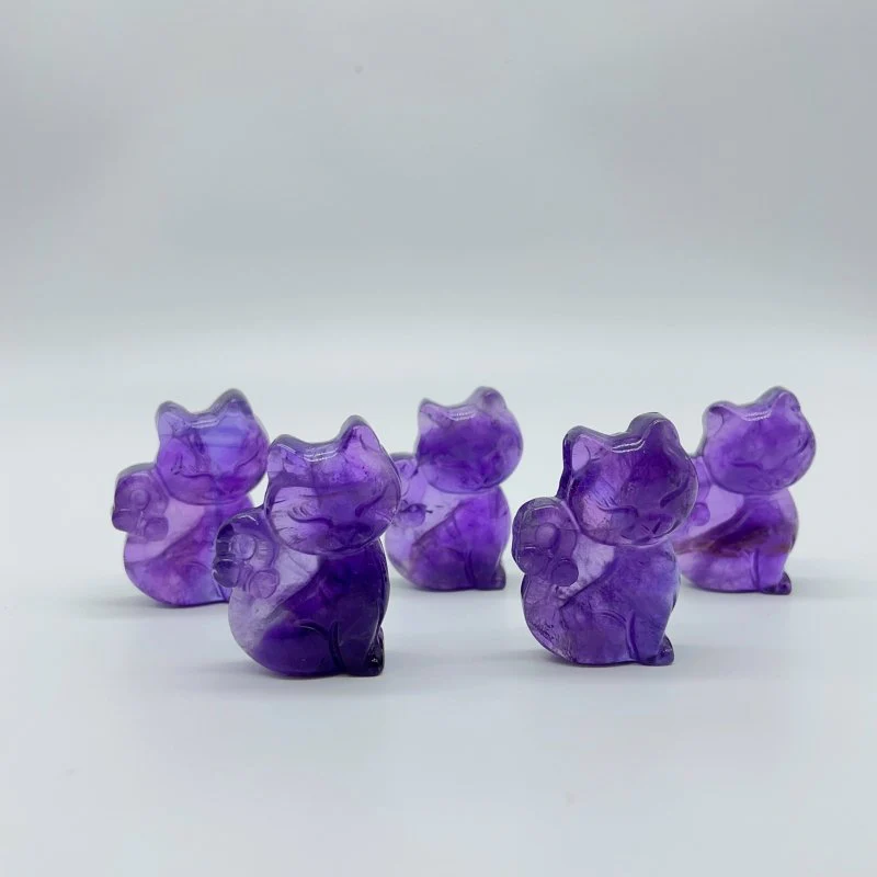 High Quality Amethyst Cat Carving Wholesale - Image 5